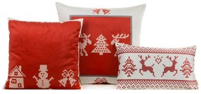 VIANOČNÁ DEKORAČNÁ OBLIEČKA NA VANKÚŠ REINDEER 1KS 60X60 CM VZOROVANÁ