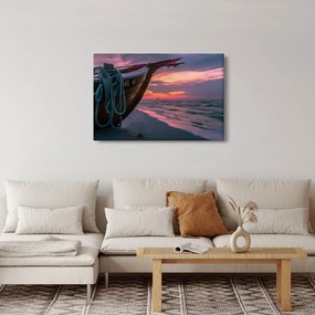 Obraz loďky na brehu (90x60 cm)
