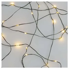 Vánoční LED řetěz Nanos zelený s časovačem 15 m teplá bílá