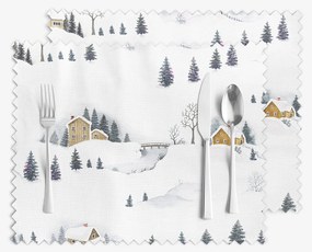 Goldea vianočné prestieranie na stôl teflónové - zimná krajina - sada 2ks 30 x 40 cm