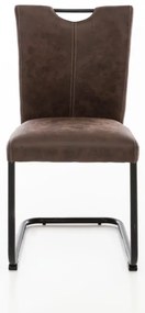 furniture-nabytek.cz - Sada 2 jedálenských stoličiek Kenton s semišovým vzhľadom, hnedá / čierna