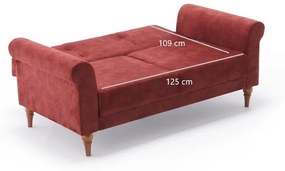 Dizajnová rozkladacia sedačka Bahula 160 cm červená
