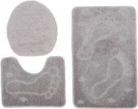 Sada kúpeľňových koberčekov MONO 1001 sivý 6213 3PC STOPA