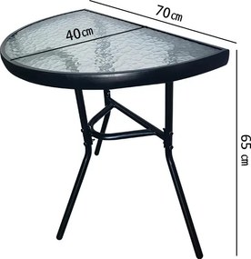 TRENDIE Zostava záhradného nábytku - 2 stoličky a stôl 65cm polovičný