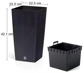 Plastový kvetináč DRTS225 22,5 cm - antracit