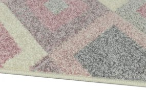 Koberce Breno Kusový koberec PORTLAND 1505/RT4P, ružová, viacfarebná,133 x 190 cm