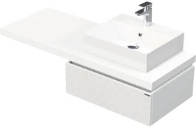 Skrinka do kúpeľne s umývadlom Intedoor DESK 3D biela matná 130,5 x 44,4 x 50,2 cm DE 54 3D 130 P STORM 1Z B073