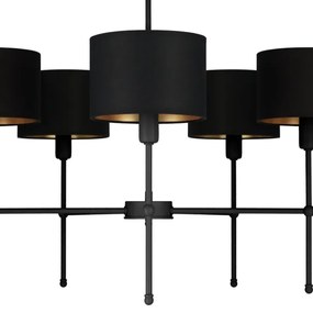 Luster na tyči MADELA 5xE14/40W/230V čierna