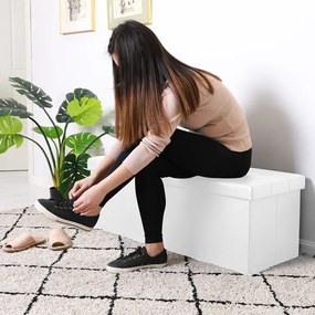 Casaria Taburet s úložným priestorom BELLA, 115x38x38cm, biela