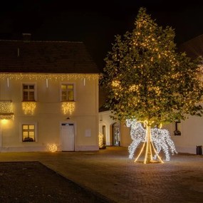 DECOLED Svetelná reťaz LED 5 m, teplá biela, 60 diód, IP67, čierny kábel