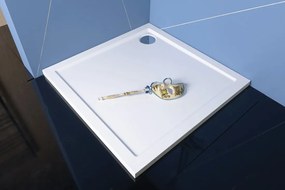 Polysan, KARIA sprchová vanička z liateho mramoru, obdĺžnik 120x80x4cm, biela, 48511