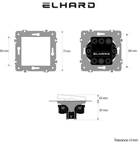 Elhard Vypínač Royal č.1 jednopólový, čierny YK1301B