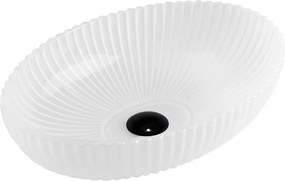 BPS-koupelny Sklenené umývadlo na dosku HYD-BRT3-WH-510 51x35 cm, mat