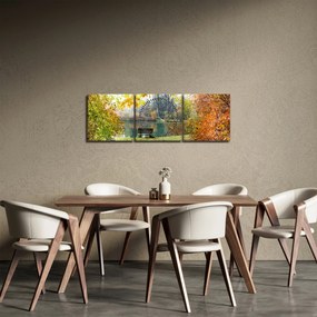 Obraz rybníka (s hodinami) (90x30 cm)