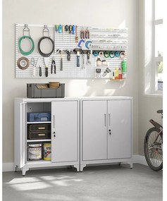 SONGMICS Oceľová kartotéka s 2 uzamykateľnými dvierkami – OMC013 Farba: sivá