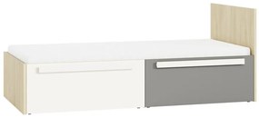 Posteľ mlodziezowe Drop 17 so zásuvkami 90x200 - buk fjord / Biely / šedá platyna