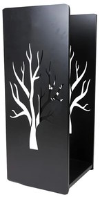Kovový stojan na drevo Tree, 40x100 cm, čierna