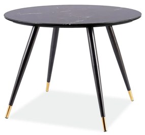 Okrúhly jedálensky stôl CASSIDY 100 cm čierny mramor