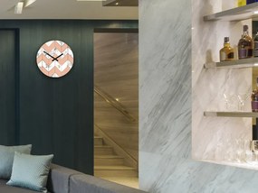 Nástenné hodiny Marble bielo-ružové