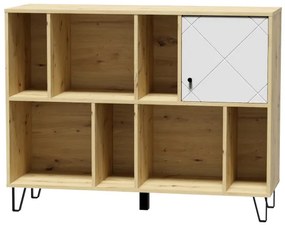 Regál Bonny BL09 (dub artisan + biela matná). Akcia -26%. Vlastná spoľahlivá doprava až k Vám domov. 1048382
