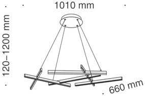 Maytoni MOD016PL-L75B - LED Luster na lanku LINE LED/79W/230V čierna