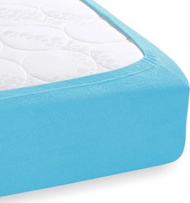 Froté napínacie prestieradlo FR-017 Azúrovo modré 200 x 220 - výška 20 cm