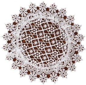 Elegantný okrúhly čipkovaný obrúsok Priemer: 20 cm