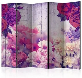 Paraván - Flowers Memories II [Room Dividers] Veľkosť: 225x172, Verzia: Akustický