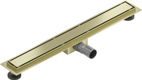 Mexen Flat, lineárny podlahový žľab 50 cm, M13, zlatá matná, 1A10050-15