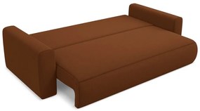 Terakotová zamatová rozkladacia/s úložným priestorom pohovka 238 cm Kapua – Makamii