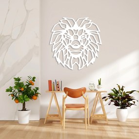Obraz hlavy leva na stenu - Biela
