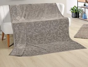 Deka Ornament XXL 180x220 cm, šedo-hnedá%