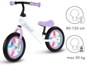 Kidwell Rebel LED balančný bicykel pre deti – LED ráfiky, EVA kolesá 28 cm, bez batérií