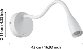 Eglo 901819 - LED flexibilné nástenné svietidlo OLIVANDINO LED/3,8W/230V biele