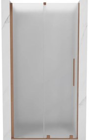 Mexen Velar, posuvné sprchové dvere do otvoru 120 cm, 8mm sklo námraza, medená matná, 871-120-000-31-65