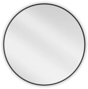 Mexen Loft, okrúhle kúpeľňové zrkadlo 75 cm, farba rámu čierna matná, 9850-075-075-000-70