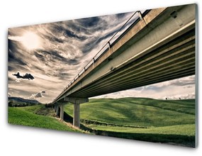 Obraz na skle Diaľnica most údolie 125x50 cm