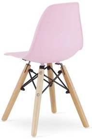 Set dvoch detských stoličiek ZUBI ružové (hnedé nohy) 2ks