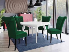 Stôl Julia FI 120 so 4 stoličkami ST65, Farby: čierny, Farby:: biely lesk, Potah: Magic Velvet 2225