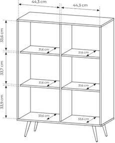 Vysoká komoda Flaro 93 cm s osvetlením - dub dunin