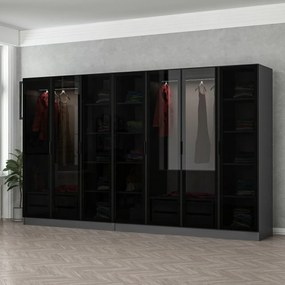 Kale šatníková skriňa šírka 315cm elegant dizajn antracit