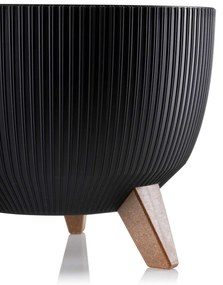 PLASTOVÝ KVETINÁČ ROSA LINEA ECO SADA 2KS 15X24,3 CM+18,3X29,2 CM ČIERNA