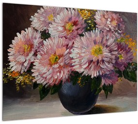 Obraz - Olejomaľba, Kvety vo váze (70x50 cm)