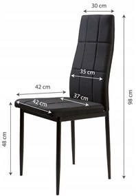 Súprava 4 stoličiek do jedálne, čierna