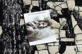 Moderný koberec DE LUXE 2079 Štrukturálny zlatý / sivý