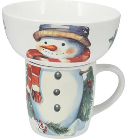 Raňajková sada Snehuliak, 2 ks, porcelán
