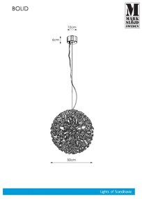 Markslöjd 108101 - Krištáľový luster na lanku BOLID 9xG9/20W/230V