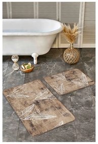 Hnedé zamatové kúpeľňové predložky v súprave 2 ks 60x100 cm – Mila Home