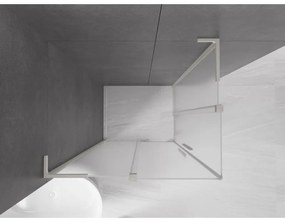 Mexen Velar L Duo, sprchový kút s posuvnými dverami 90 x 80 cm, 8mm sklo námraza, brúsená oceľ, 871-090-080-02-33-97