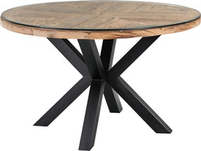 XXXLutz JEDÁLENSKÝ STÔL, prírodná farba, čierna, 130/130/76 cm P & B - Stoly - 002641003101